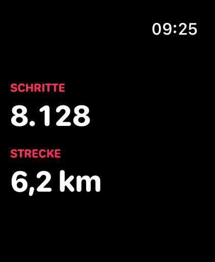 Watch-App mit Schritten und Strecke von heute